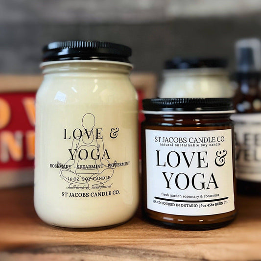 "LOVE & YOGA " Natural Soy Wax Candle