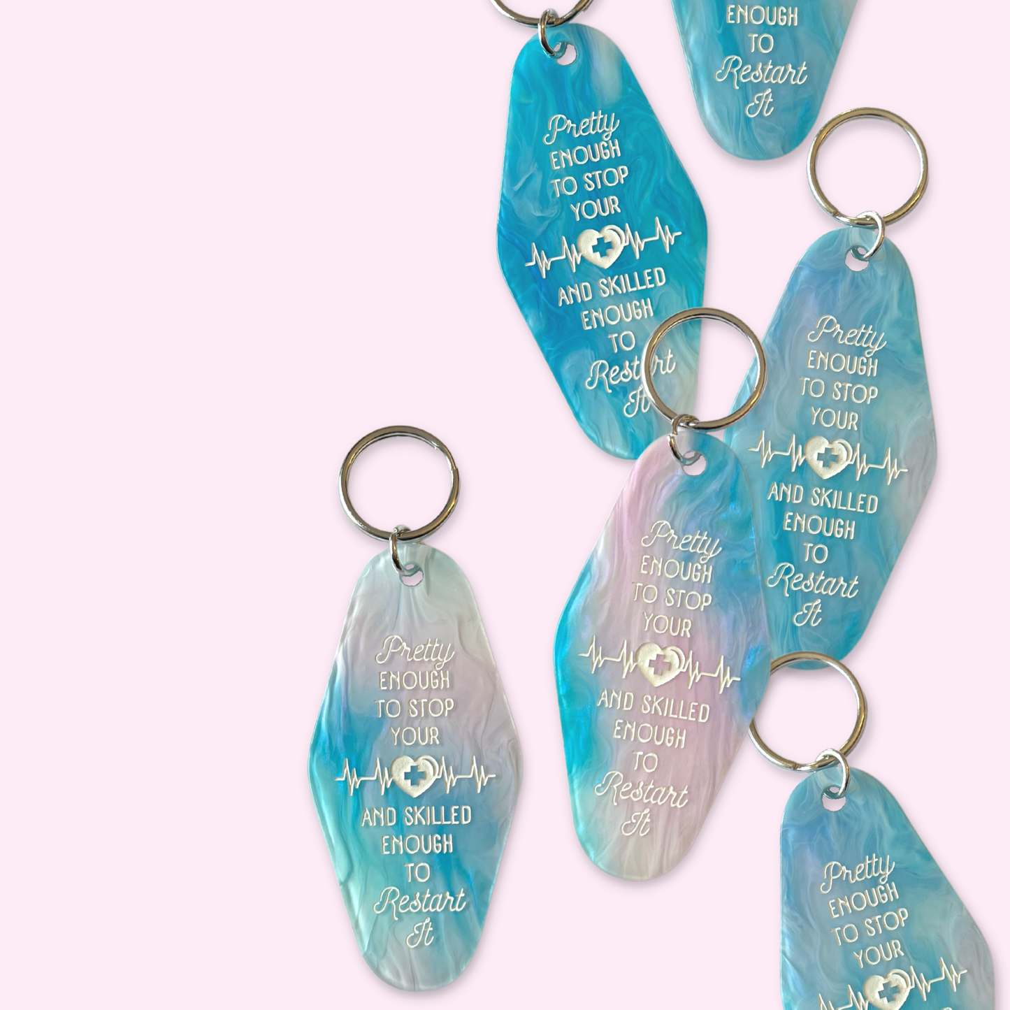 Pretty Enough To Stop Your Heart Motel Keychain