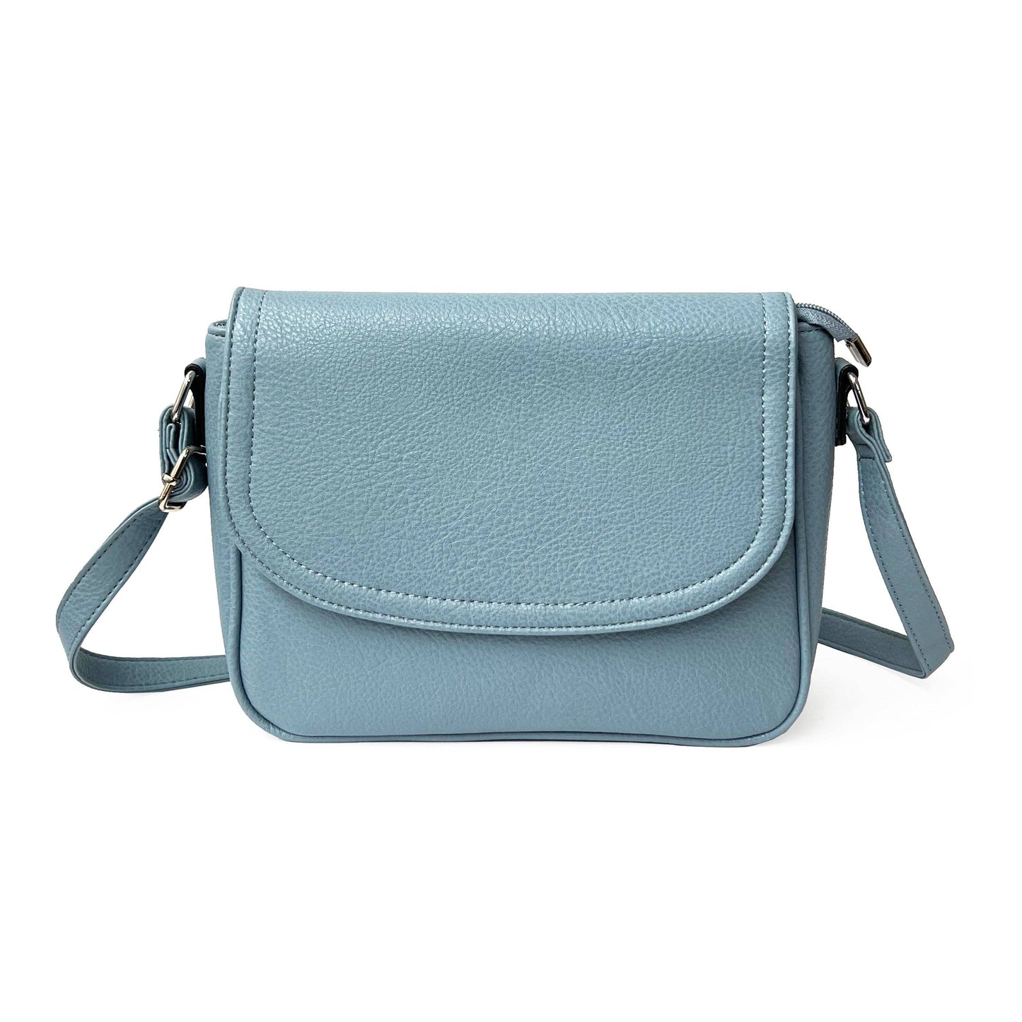 CROSSBODY WITH FRONT FLAP: POWDER BLUE